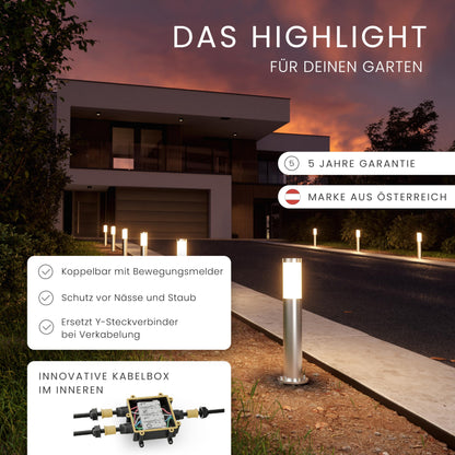 MATO Wegeleuchten Edelstahl 50cm E27 4er Set mit Erdspiess