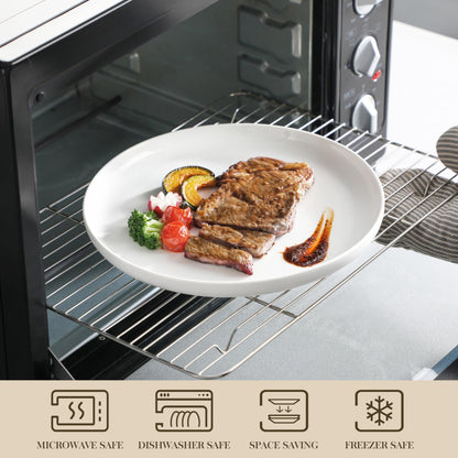 MALACASA LUNA Geschirrset 24-tlg für 6 Pers. – weisses Porzellan