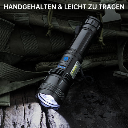 ZEUSFIRE LED Taschenlampe aufladbar, 2 Stück, 100.000 Lumen, IPX7