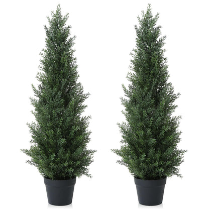 CROSOFMI Kunstpflanze Zedernbaum 95 cm im Topf, 2er-Set
