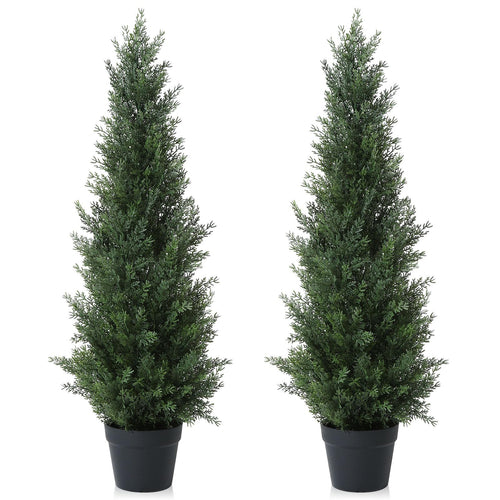 CROSOFMI Kunstpflanze Zedernbaum 95 cm im Topf, 2er-Set