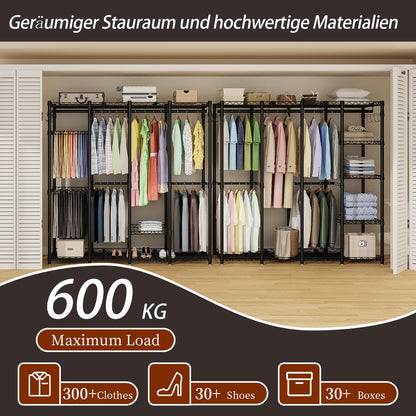 AQRA Offener Kleiderschrank, Kleiderständer System – Schwarz