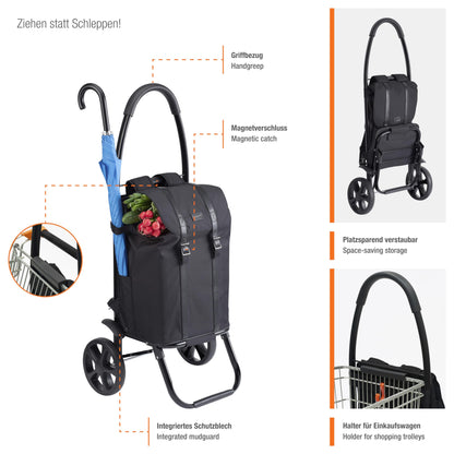 Meister 6816850 Einkaufstrolley Rucksack – 45L Black Edition