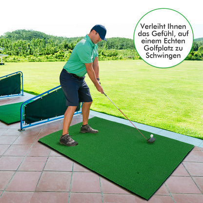 COSTWAY Golf Abschlagmatte 150x100cm inkl. Tees – Indoor/Outdoor