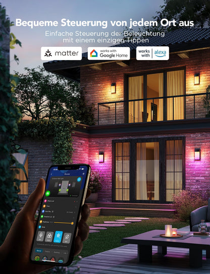 Govee RGBIC Smart LED Aussen Wandleuchte – 2er-Set