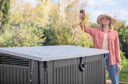 Keter Store-it-Out Midi Mülltonnenbox - 130x74x110cm Grau/Schwarz