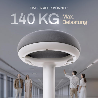 Wohnperle ergonomischer 2in1 Bürohocker höhenverstellbar – Weiss