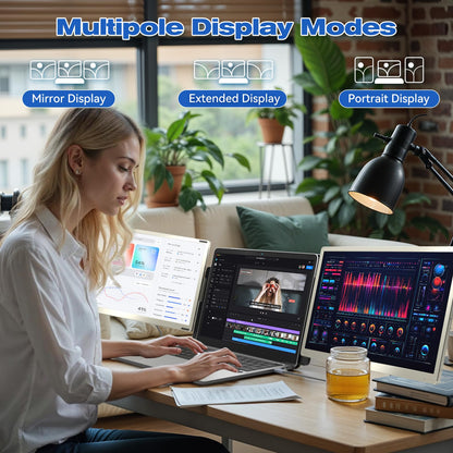 KEFEYA Triple Portable Monitor Laptop Erweiterung – 15.6" FHD