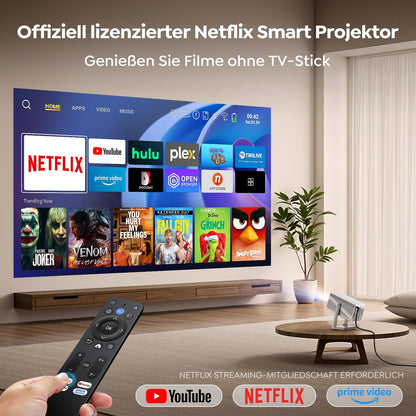 Smart Beamer 4K Heimkino Projektor - Netflix Dolby Audio