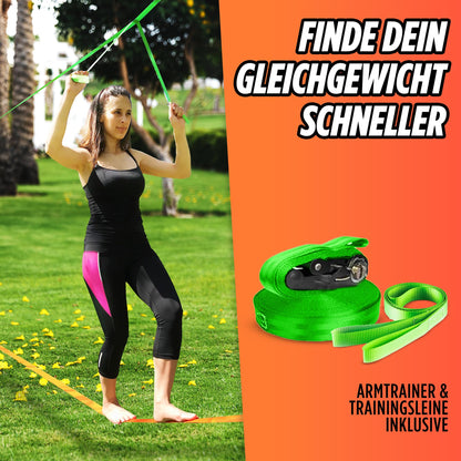 ActiveLine Slackline Anfänger-Komplettset – mit Baumschutz & Tasche