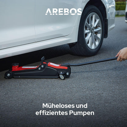 Arebos Hydraulischer Rangierwagenheber Flachheber – 2T PKW