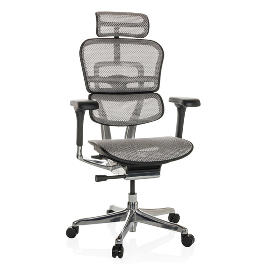 hjh OFFICE ERGOHUMAN GEN2 Bürostuhl ergonomisch - Netz hellgrau. Unterstützt ergonomisches Sitzen am Schreibtisch.