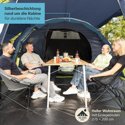 Skandika Kambo Tunnelzelt 4 Personen, Campingzelt mit Schlafkabine