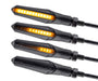 Simda Pro LED Motorrad Blinker SL-023 sequentiell schwarz 4er Set mit getöntem Blinkerglas