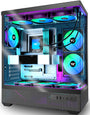 KEDIERS G800-B50F ATX PC Gehäuse – Glas, ARGB, Schwarz. Typisches ATX-Gehäuse zum Einbau und zur Kühlung von PC-Komponenten.