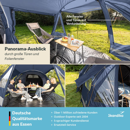 Skandika Kambo Tunnelzelt 4 Personen, Campingzelt mit Schlafkabine