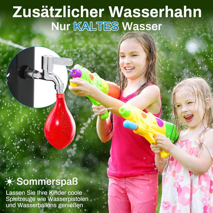 LIFERUN Solardusche Gartendusche 40 Liter mit 360° Duschkopf, Schwarz