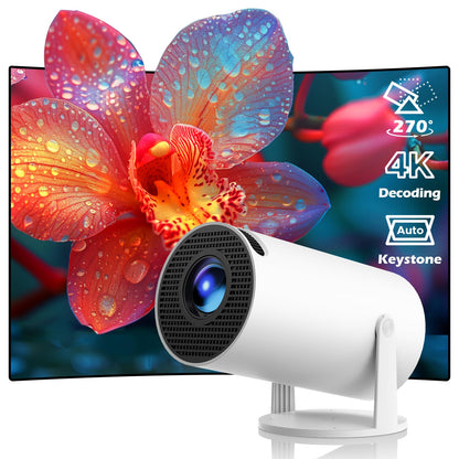 Visionix Mini Beamer 2025 Tragbar Android 11 4K FHD 1080p, rechteckig, grau. Projiziert mobil 4K.