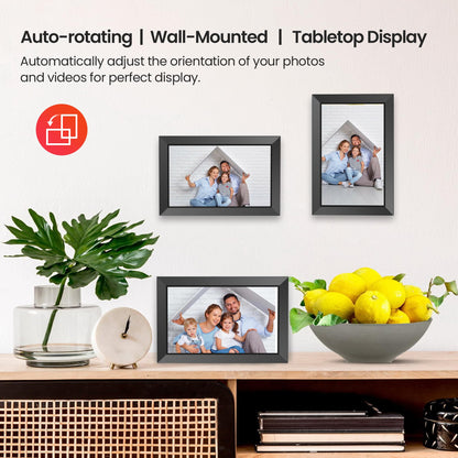 FRAMEO Digitaler Bilderrahmen WLAN 10,1 Zoll IPS Touchscreen 32GB