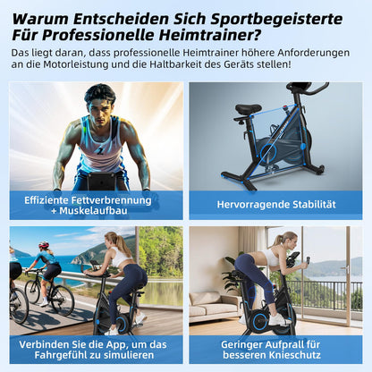 CHAOKE Profi Heimtrainer Fahrrad – App, Leise & Magnetwiderstand