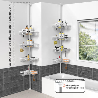 Kegii Teleskop Duschregal Eckregal Chrom - Ohne Bohren