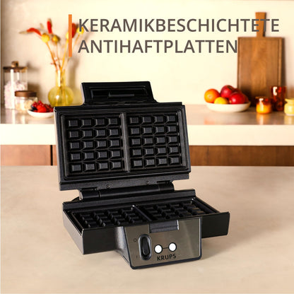 Krups FDK Iconic Waffeleisen - Schwarz/Edelstahl FDK261