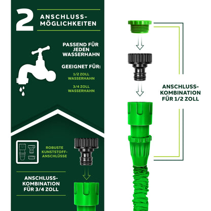 TRESKO flexiSchlauch flexibler Gartenschlauch dehnbar 60 m