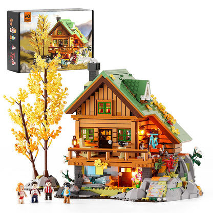 FUNWHOLE Mountain Cabin Klemmbaustein-Set – 2255 Teile LED