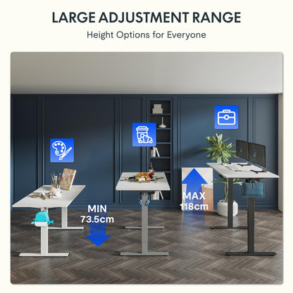 FlexiSpot Höhenverstellbarer Ergonomischer Schreibtisch Basic – 120x60cm Weiss