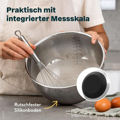 SILBERTHAL Edelstahl-Rührschüssel-Set mit Deckel, 3-teilig