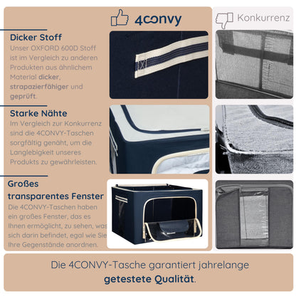 4CONVY Aufbewahrungsbox mit Stahlrahmen, faltbar, 3er-Set, je 66 L