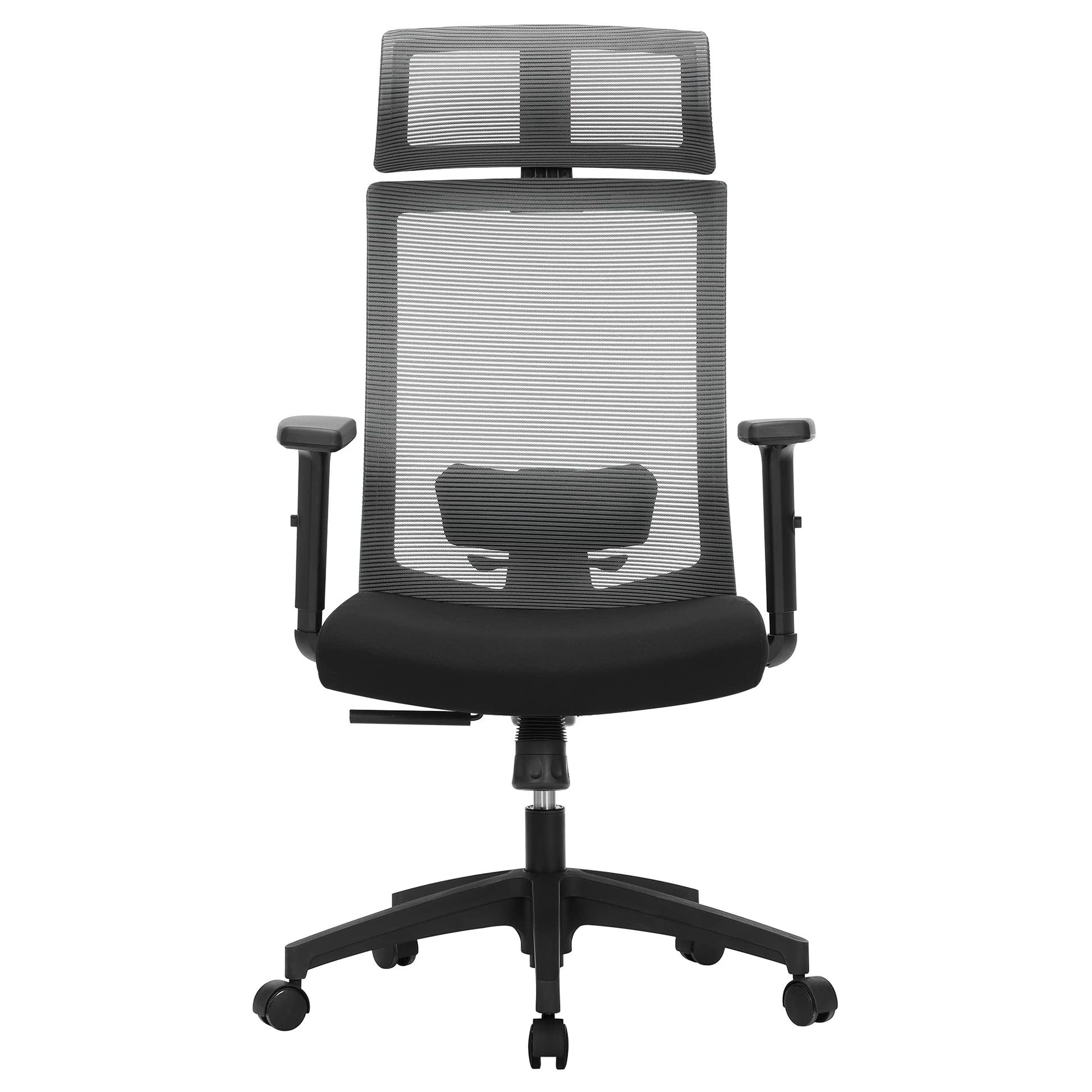 SONGMICS Bürostuhl Netzbespannung Ergonomisch Grau OBN55BG: Grauer Bürostuhl mit Netzbespannung, hoher Rückenlehne und Rollen. Zum Sitzen und Arbeiten am Schreibtisch.