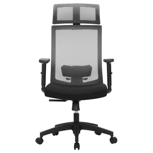 SONGMICS Bürostuhl Netzbespannung Ergonomisch Grau OBN55BG: Grauer Bürostuhl mit Netzbespannung, hoher Rückenlehne und Rollen. Zum Sitzen und Arbeiten am Schreibtisch.