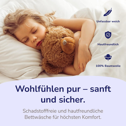 Träumschön Biber Bettwäsche Set - 135x200 Grün Blumen Ranken