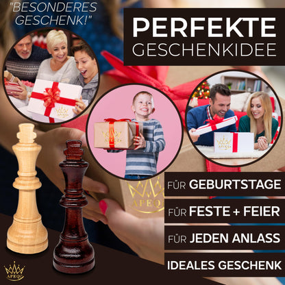 APEQi® Luxus Schachspiel Holz – Gross 54x54cm klappbar