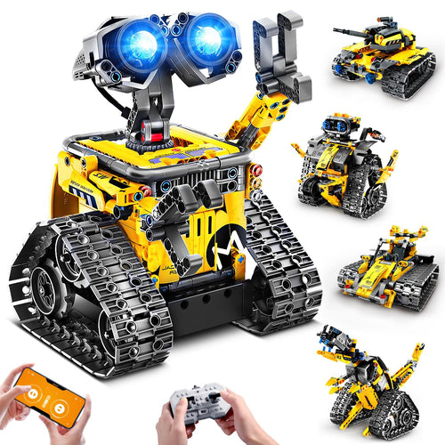 HiWEEGO Technik Roboter Bausatz 5-in-1 mit Fernbedienung und App, 520 Teile