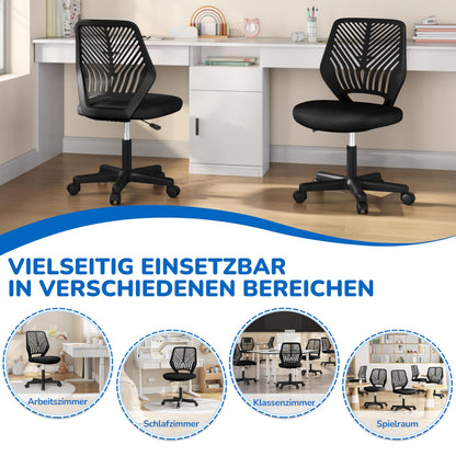 Yaheetech Bürostuhl ohne Armlehnen höhenverstellbar Schwarz