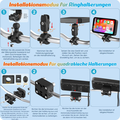 Carpuride W603 Motorrad-Display für CarPlay/Android Auto - 6.3 Zoll