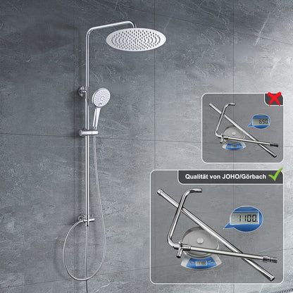 JOHO Duschsystem Regendusche - Edelstahl Rund D25cm