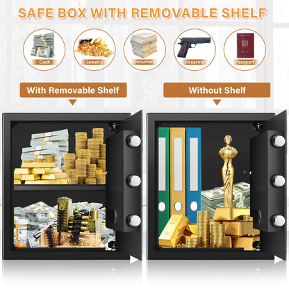 Tiskgg EH Safe Tresor 50 L feuerfest Stahl mit Zahlenschloss und LED