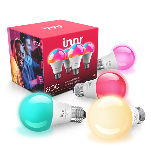 innr RB 282 C-4 Zigbee E27 Smart Lampe White & Color, 4er-Set, LED-Leuchtmittel mit E27-Sockel