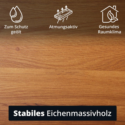 KHG Holzbank Sitzbank 100cm - Eiche Massiv Landhaus