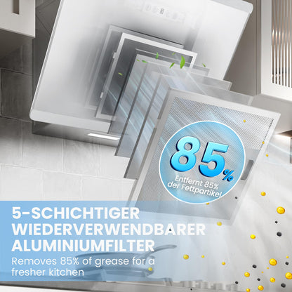 Comfee CH60J64ET4A2W Dunstabzugshaube 60 cm Kopffreihaube A++ weiss
