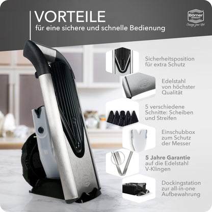 Börner Gemüsehobel V6 Edelstahl Mandoline - Profi Set