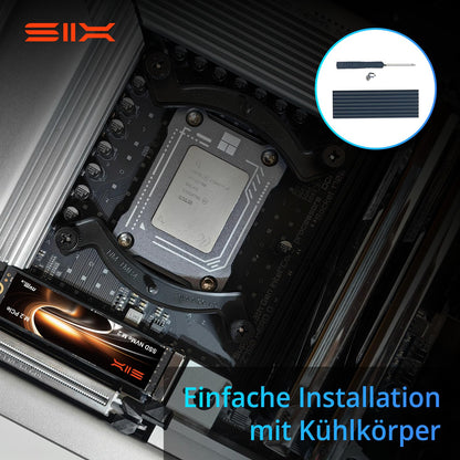 SIX X7400 pro NVMe M.2 SSD 512GB PCIe 4.0 mit Heatsink für PS5