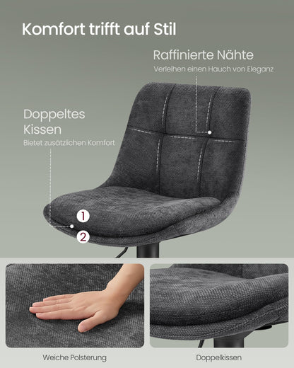 VASAGLE Barhocker 2er Set, höhenverstellbar, schiefergrau LJB195G02