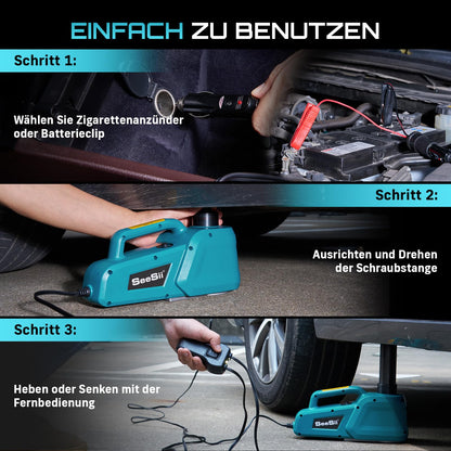 SEESII Elektrischer Hydraulik Wagenheber 5T – 12V Fernbedienung