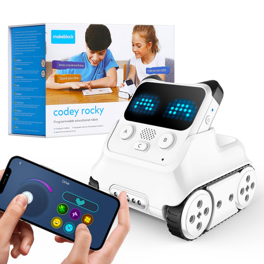 Makeblock Codey Rocky programmierbarer Roboter für Kinder: Kompakter, mobiler Roboter zum spielerischen Erlernen von Programmierung.