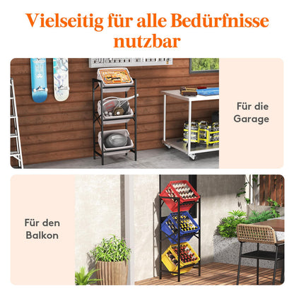 Lifewit Getränkekistenregal Metall für 3 Kisten, 450 kg, schwarz