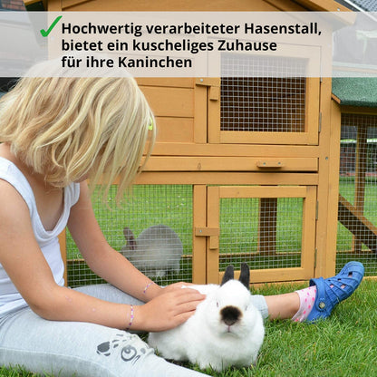 zooprinz Kaninchenstall Hasenstall Haupthaus mit Kuschelplatz für ihre Hasen - unten viel Auslauf für Kleintiere: Hasen Kaninchen Meerschweinchen